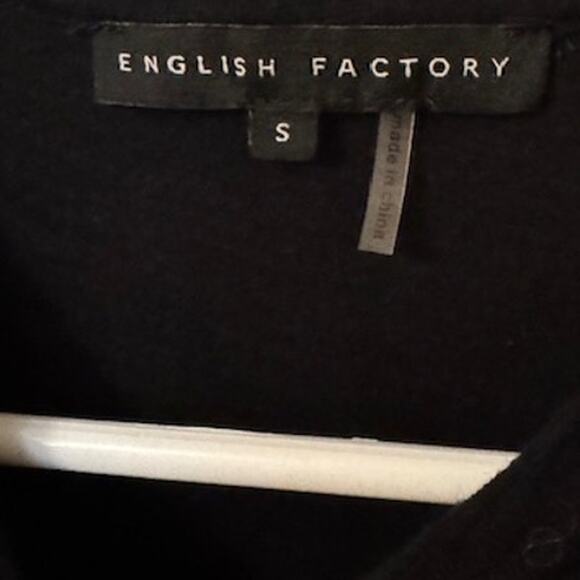 English Factory Mixed Media Swing Black Top S - Picture 7 of 8